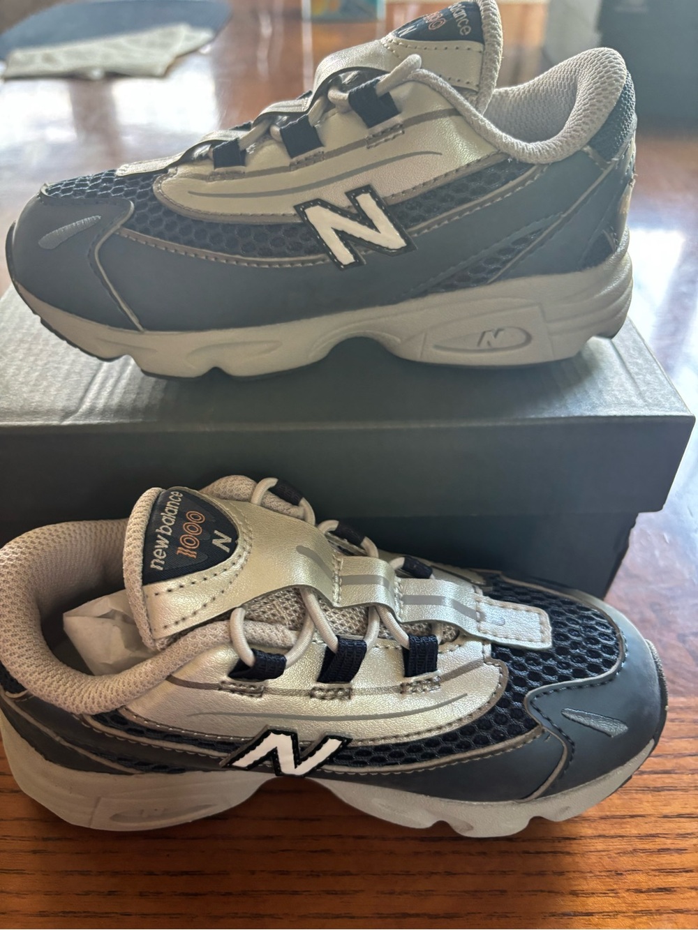 New Balance 1000 Bungee Lace Blue Grey Size 10k (c) NWT